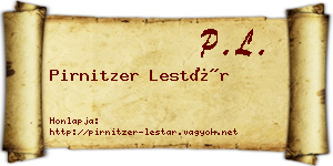 Pirnitzer Lestár névjegykártya